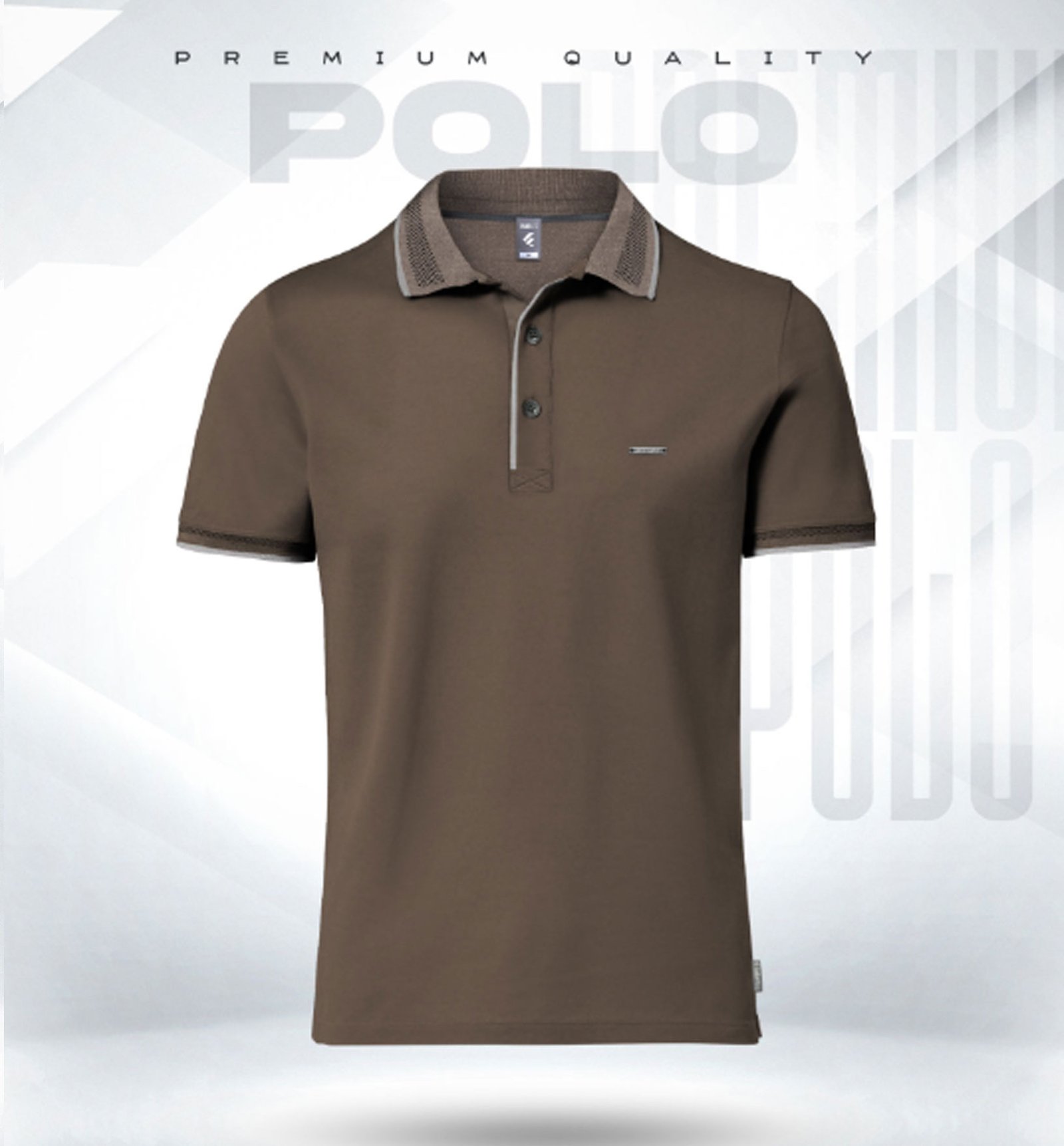 Premium Double PK Cotton Polo - Coffee Quartz