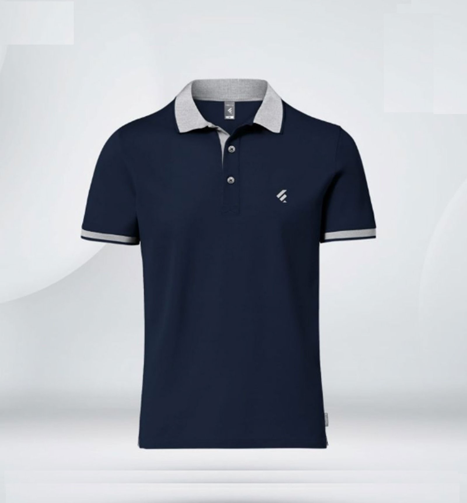 Single Jersey Knitted Cotton Polo - Navy